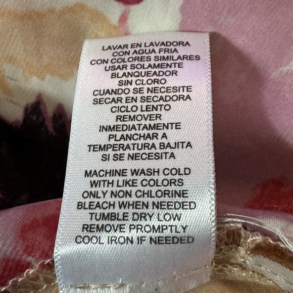 Daisy Fuentes XL Shirt Top Pink Abstract Sleeveless Round Neck Tiered - Picture 7 of 7